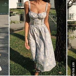 BNWT Commense Sapphire Garden Floral Cami Midi